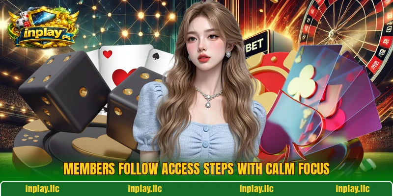 Members follow access steps with calm focus
