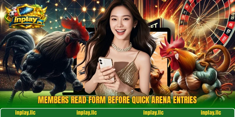Members read form before quick arena entries